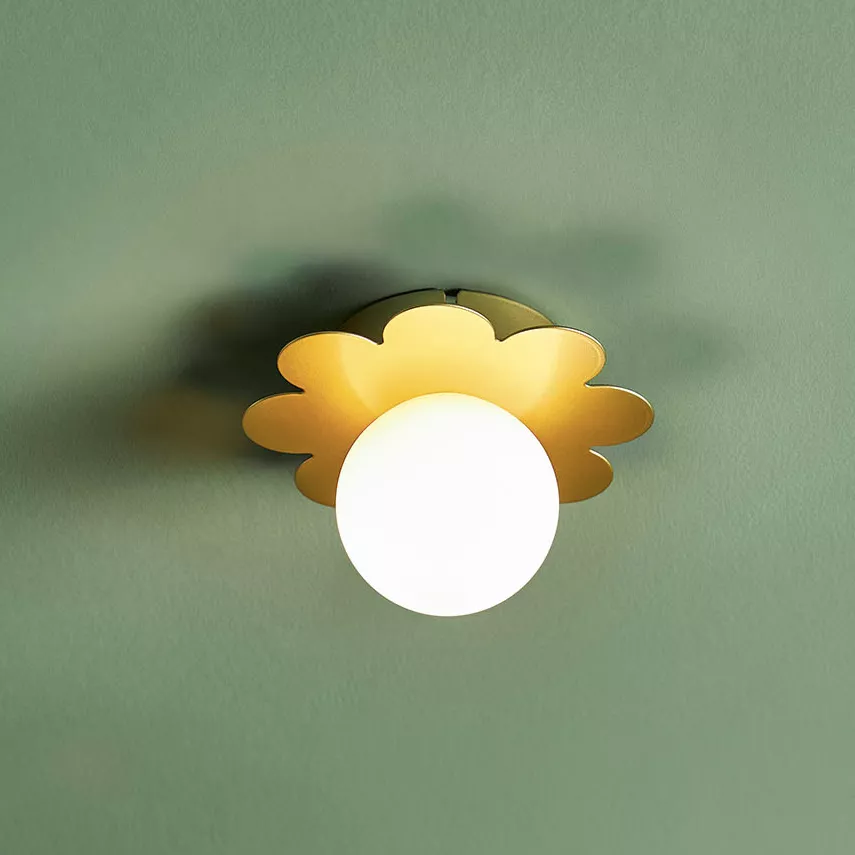 eminza Applique murale métal (D15 cm) Fleur nacrée Dorée