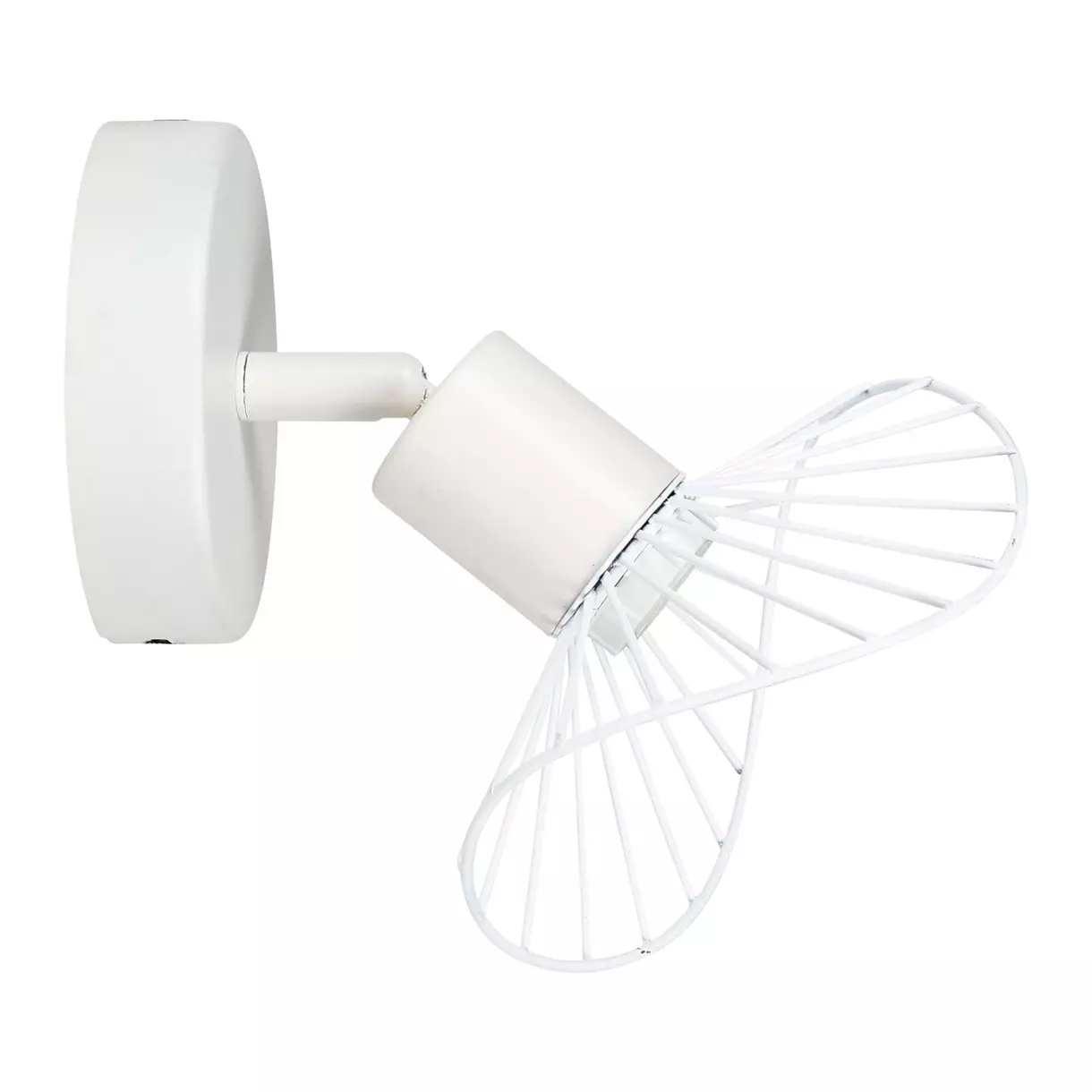 eminza Applique murale métal (H17 5 cm) Capeline Blanche