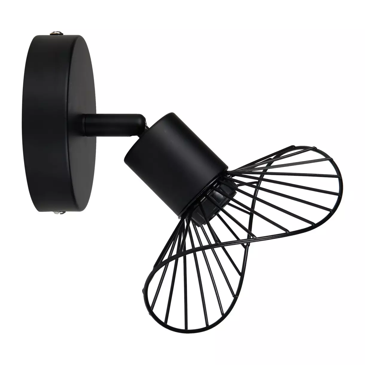 eminza Applique murale métal (H17 5 cm) Capeline Noir
