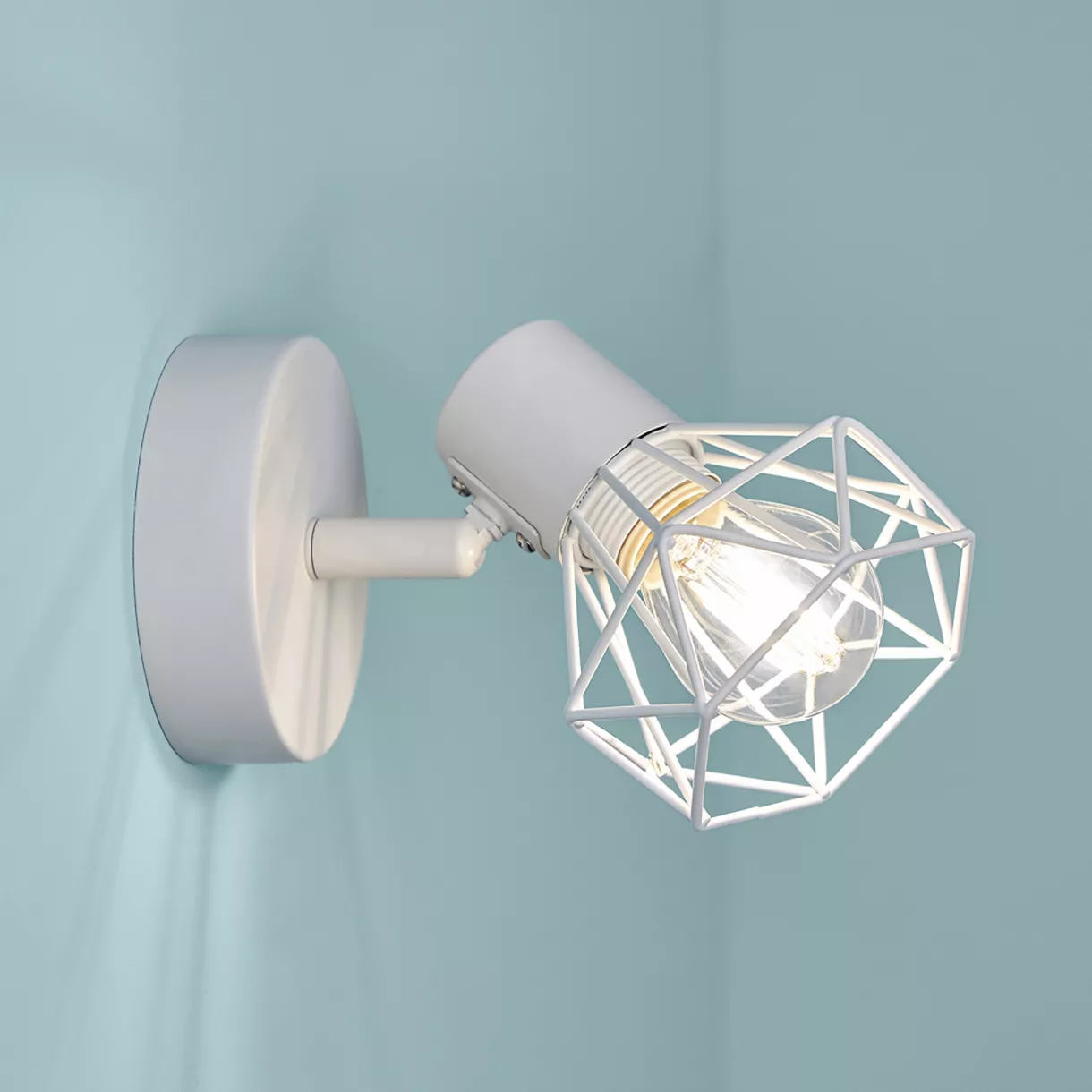 eminza Applique murale orientable métal (13 x 13 5 cm) Diamond Blanche