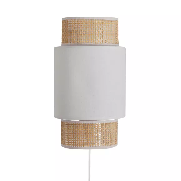 Eminza Applique Murale Rotin (H33 Cm) Gigogne Blanche