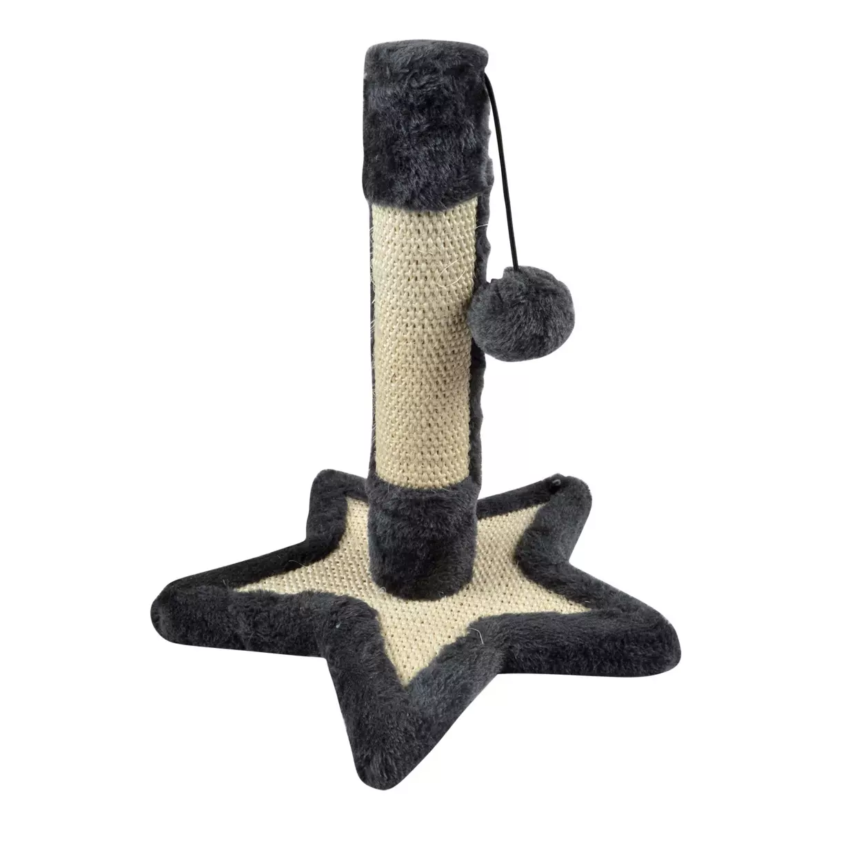 eminza Arbre à chaton avec socle étoile et jouet Anthracite