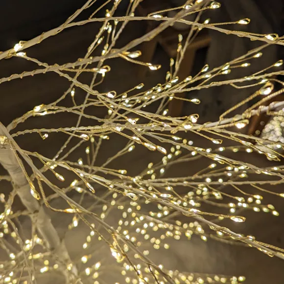 Eminza Arbre Lumineux 1755 LED (H180 Cm) Christmas Luxe Blanc Et Blanc Chaud