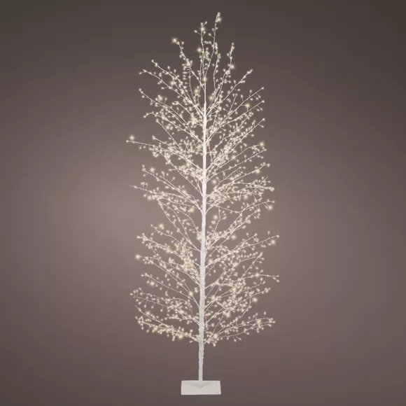 Eminza Arbre Lumineux 1755 LED (H180 Cm) Christmas Luxe Blanc Et Blanc Chaud