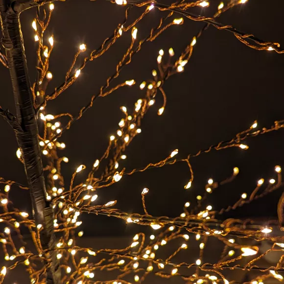 Eminza Arbre Lumineux 1755 LED (H180 Cm) Christmas Luxe Noir Et Blanc Chaud