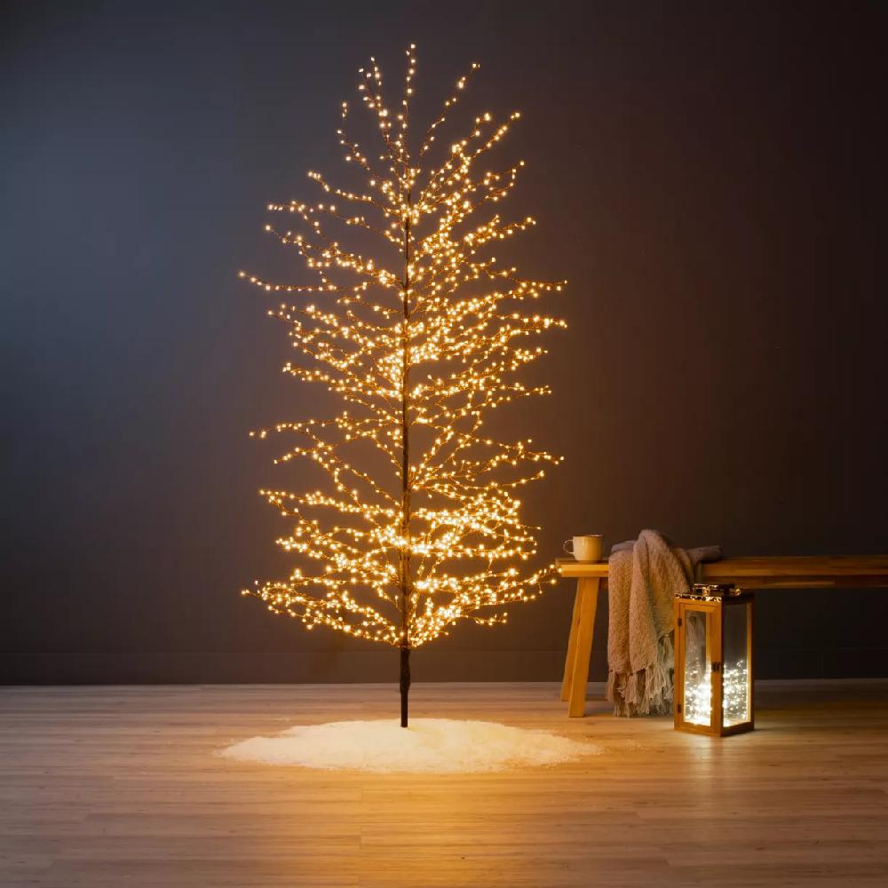 eminza Arbre lumineux 1755 LED (H180 cm) Christmas Luxe Noir et blanc chaud