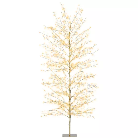 Eminza Arbre Lumineux 1755 LED (H180 Cm) Christmas Luxe Or Et Blanc Chaud