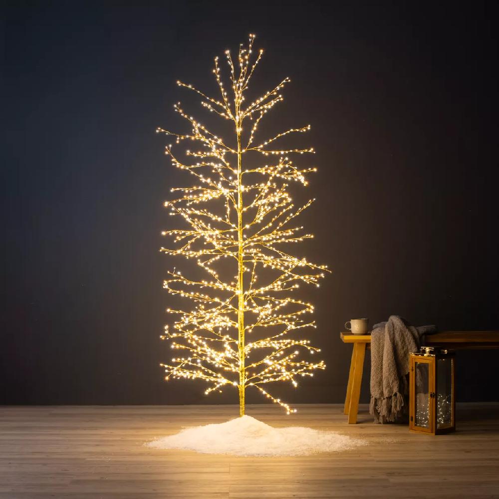 eminza Arbre lumineux 1755 LED (H180 cm) Christmas Luxe Or et blanc chaud