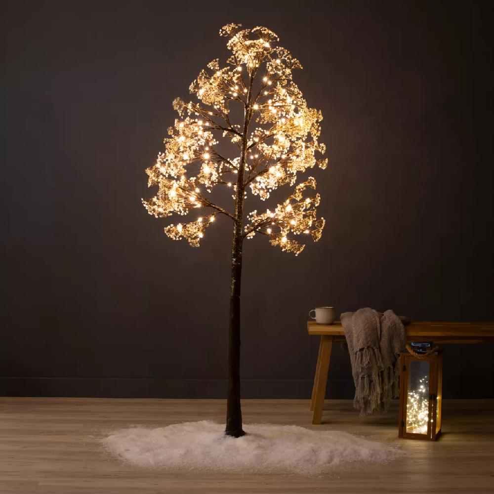 eminza Arbre lumineux 180 LED (H180 cm) Gypsophile givré Blanc chaud