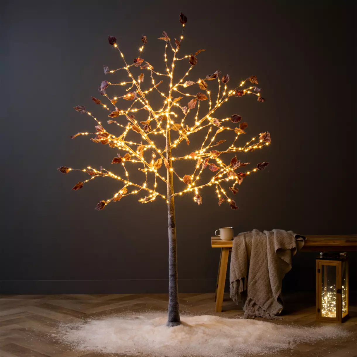 eminza Arbre lumineux 480 LED (H180 cm) Bouleau Cressy Blanc chaud