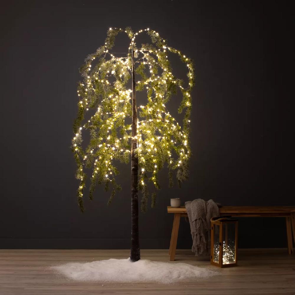 Eminza Arbre Lumineux 600 LED (H180 Cm) Bouleau Enneigé Blanc Chaud
