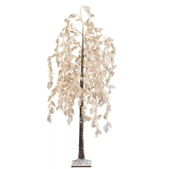 Eminza Arbre Lumineux 600 LED (H200 Cm) Saule Pleureur Fleur Blanc