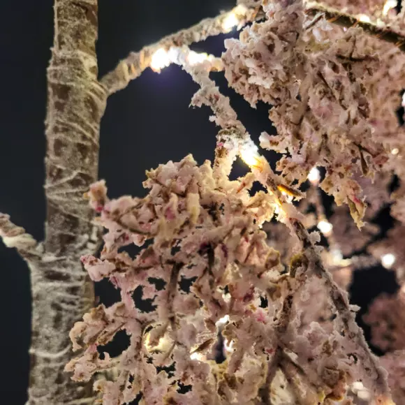 Eminza Arbre Lumineux 600 LED (H200 Cm) Saule Pleureur Fleur Rose