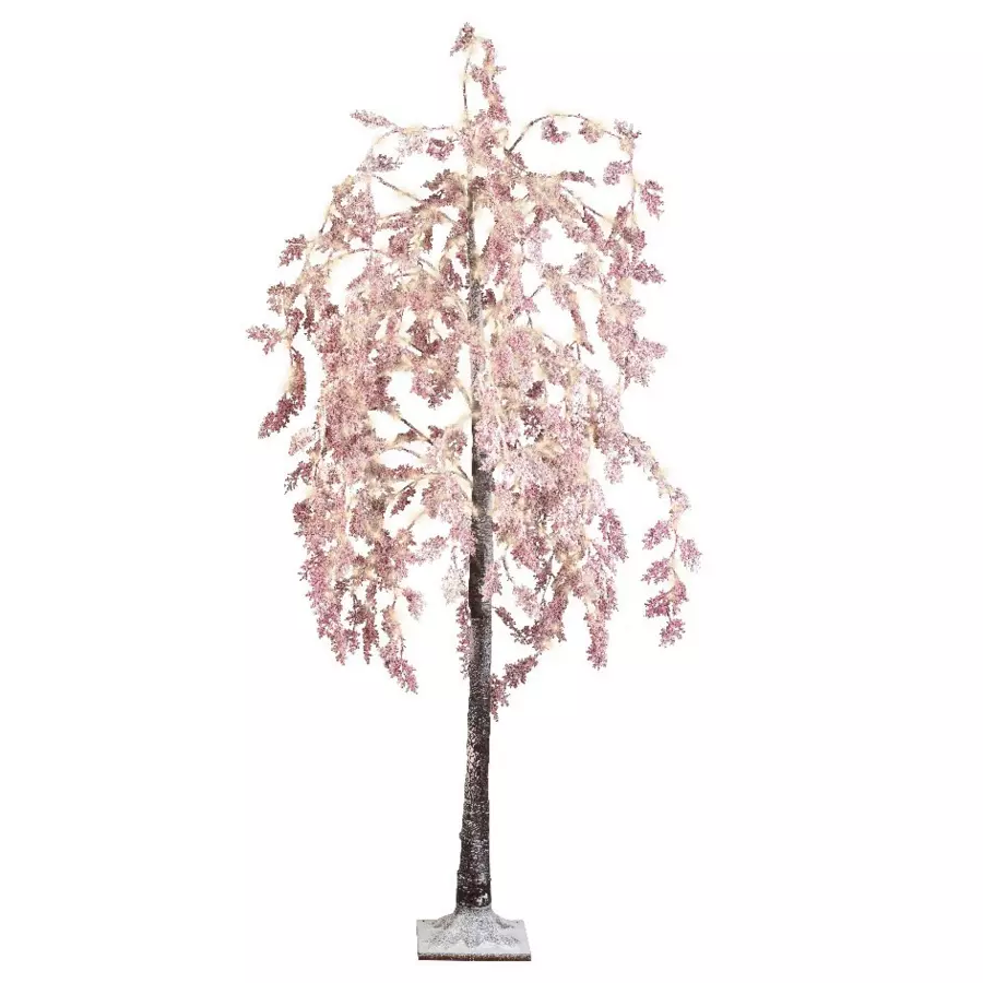Eminza Arbre Lumineux 600 LED (H200 Cm) Saule Pleureur Fleur Rose