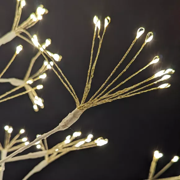 Eminza Arbre Lumineux 672 LED (H180 Cm) Holly Tilleul Blanc Et Blanc Chaud