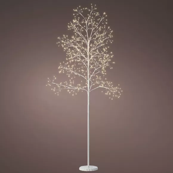 Eminza Arbre Lumineux 672 LED (H180 Cm) Holly Tilleul Blanc Et Blanc Chaud