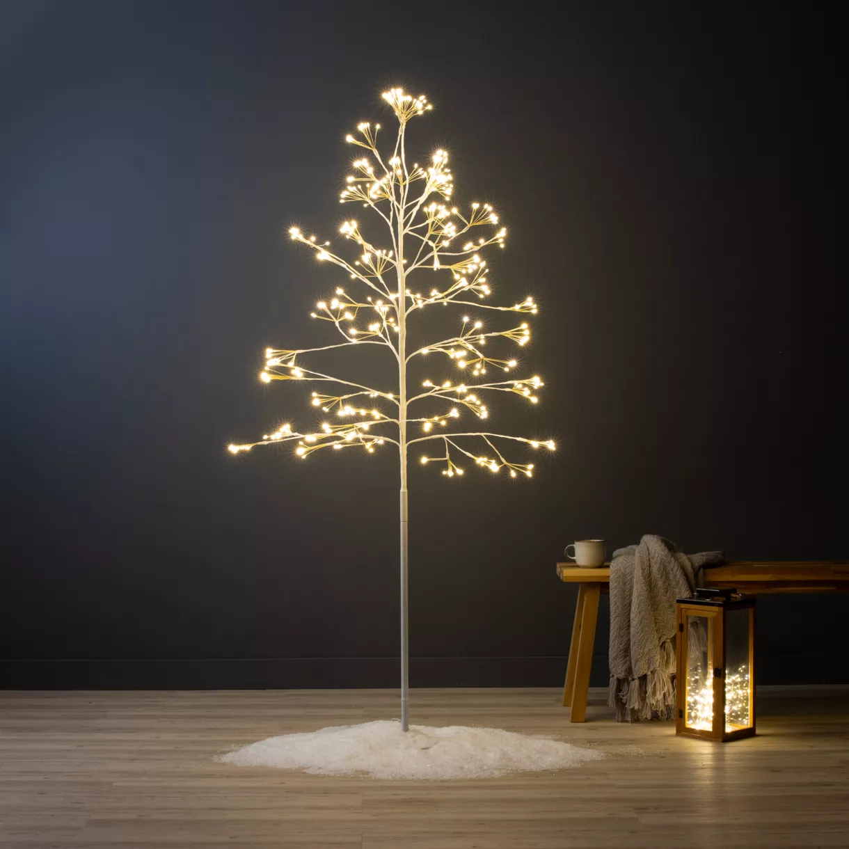 eminza Arbre lumineux 672 LED (H180 cm) Holly Tilleul Blanc et blanc chaud