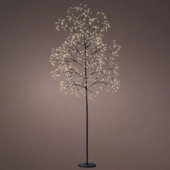 Eminza Arbre Lumineux 672 LED (H180 Cm) Holly Tilleul Noir Et Blanc Chaud