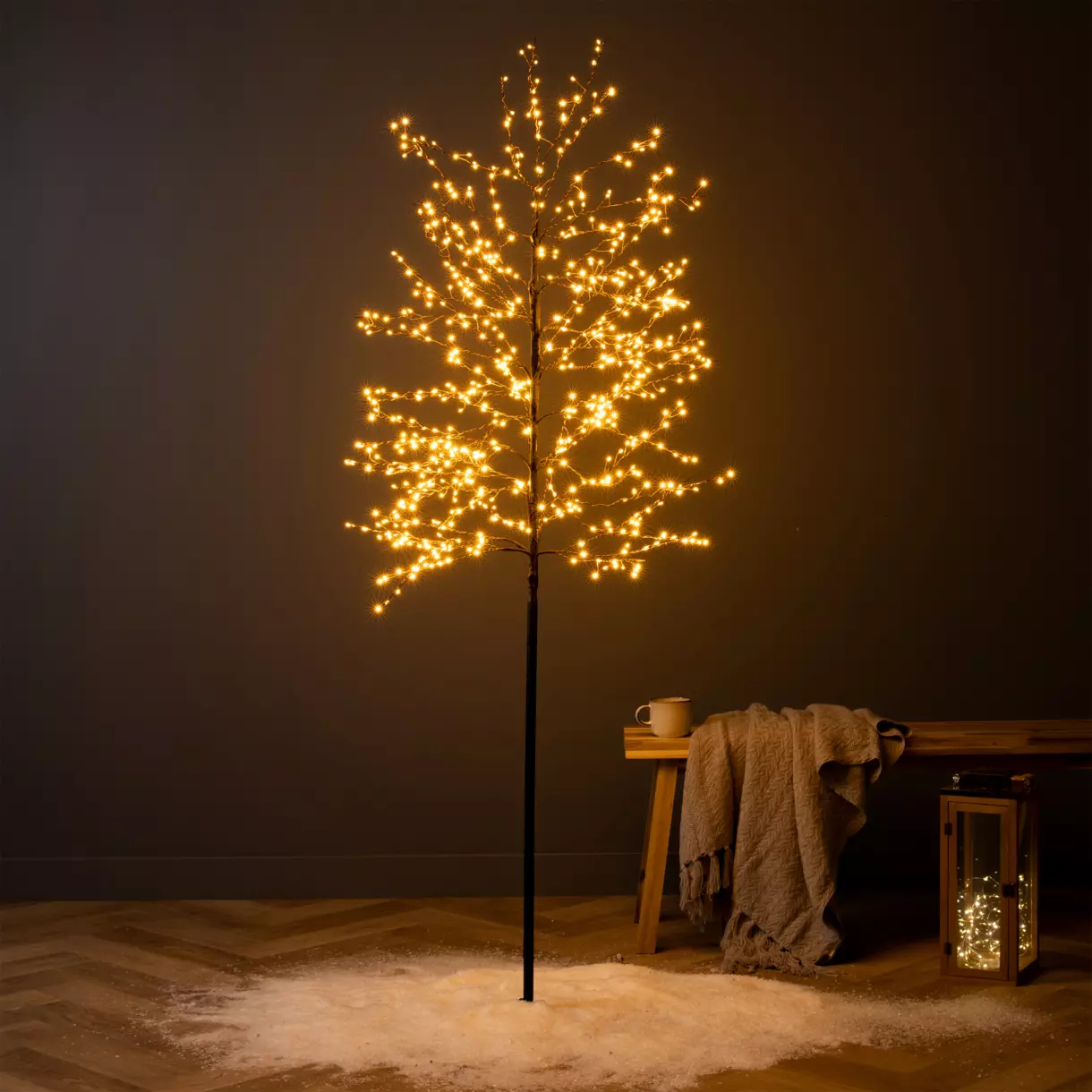 eminza Arbre lumineux 720 LED (180 cm) Peuplier Eliot Blanc très chaud