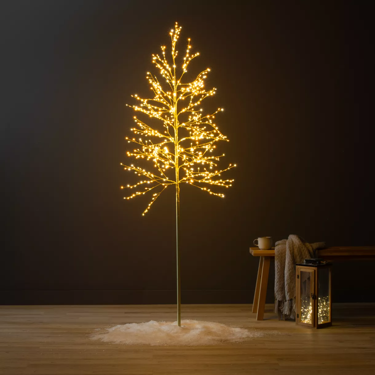 eminza Arbre lumineux 720 LED (H180 cm) Holly Platane Blanc et blanc chaud