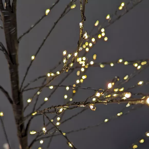 Eminza Arbre Lumineux 720 LED (H180 Cm) Holly Platane Noir Et Blanc Chaud