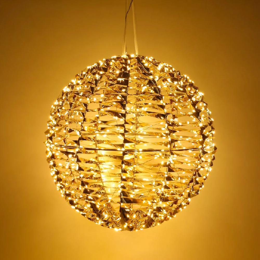 eminza Ballon lumineux 720 LED (D40 cm) Christmas Or et blanc chaud
