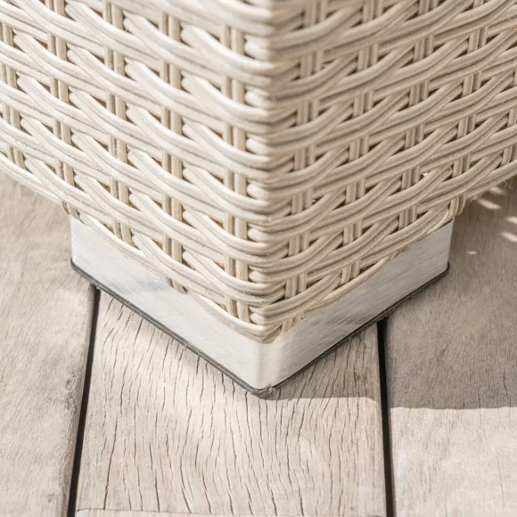 Eminza Banquette En Résine Tressée 2 Places Palma Gris Et Taupe