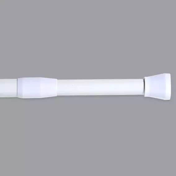 eminza Barre de rideau de douche autobloquante (de 135 à 250 cm) Blanc
