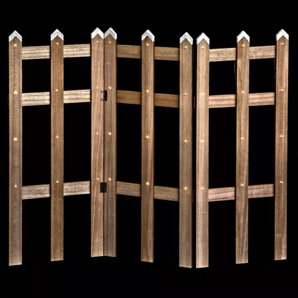 Eminza Barrière En Bois Lumineuse 42 LED (L89 X H59 Cm) Blanc Chaud