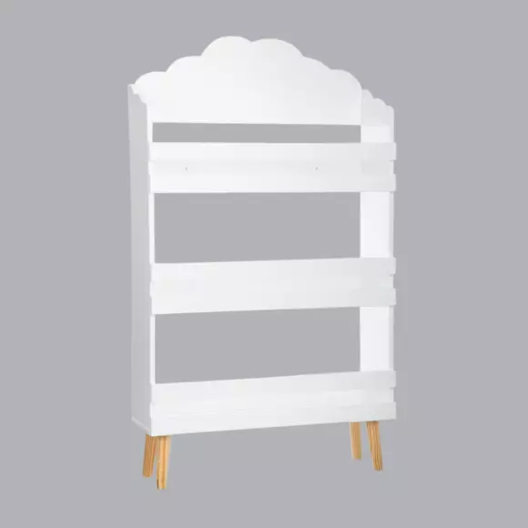 Eminza Bibliothèque Enfant Bois (H100 Cm) Nuage Blanche