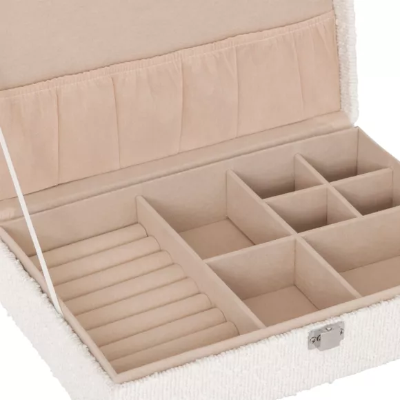 Eminza Boite à Bijoux Bouclette (28 X 19 Cm) Loe Blanche