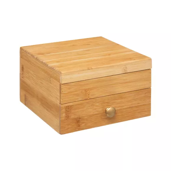 Eminza Boite à Bijoux En Bambou Et Velours (15 X 15 Cm) Loa