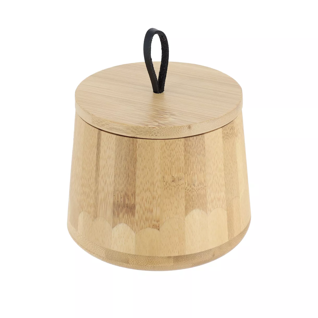 eminza Boite à coton ronde en bambou (D11 cm) Hawaï Naturel