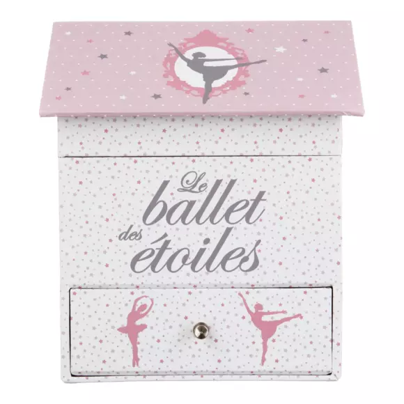 Eminza Boîte à Musique Enfant (H16 Cm) Ballerine Rose