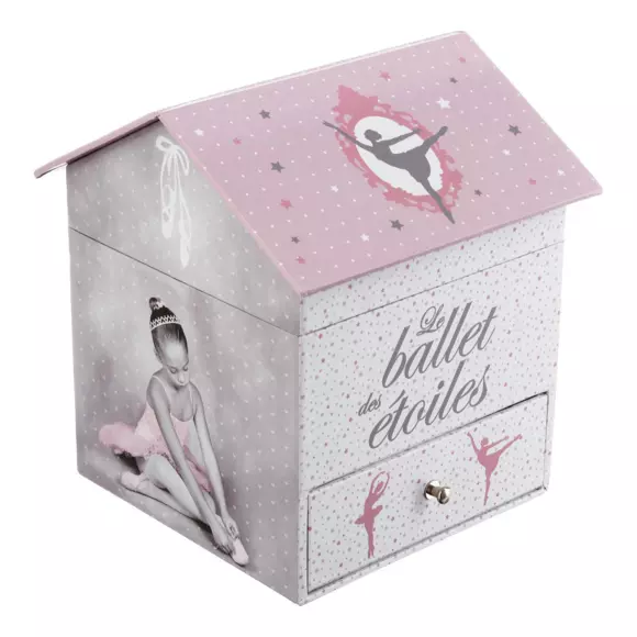 Eminza Boîte à Musique Enfant (H16 Cm) Ballerine Rose