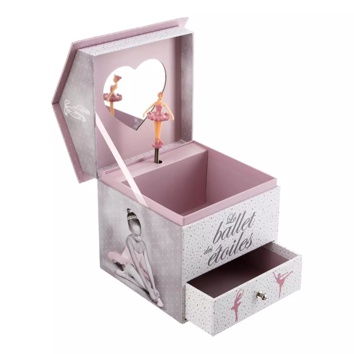 eminza Boîte à musique enfant (H16 cm) Ballerine Rose