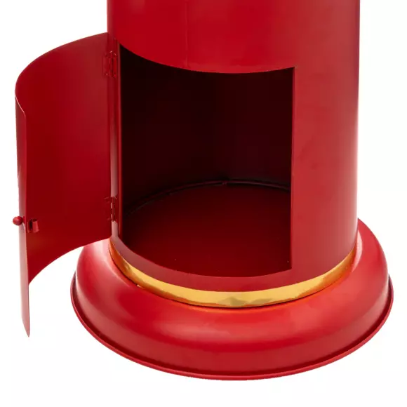 Eminza Boîte Aux Lettres En Métal (H80 Cm) Père Noël Rouge