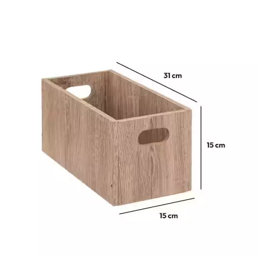 Eminza Boite De Rangement (15 X 31 X 15 Cm) Mano Bois Naturel