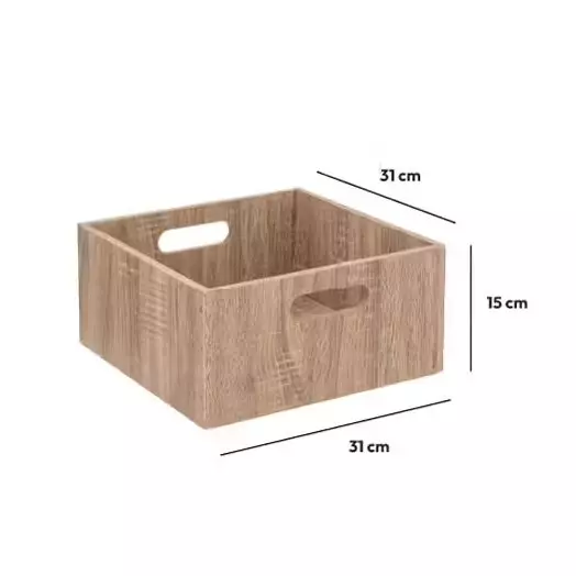 Eminza Boite De Rangement (31 X 31 X 15 Cm) Mano Bois Naturel