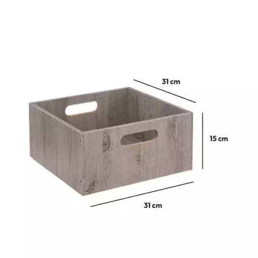 Eminza Boite De Rangement (31 X 31 X 15 Cm) Mano Grise