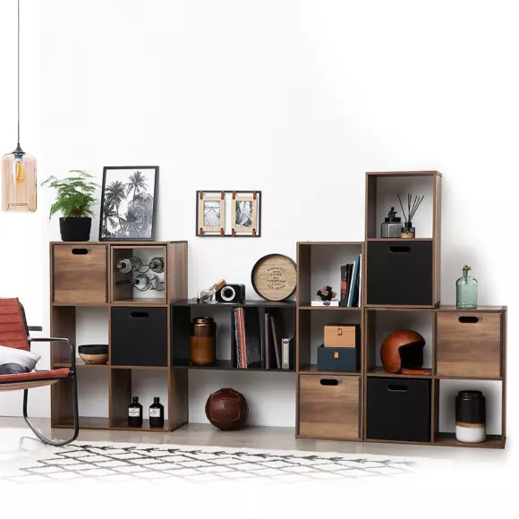 Eminza Boite De Rangement (31 X 31 X 31 Cm) Mano Bois Foncé