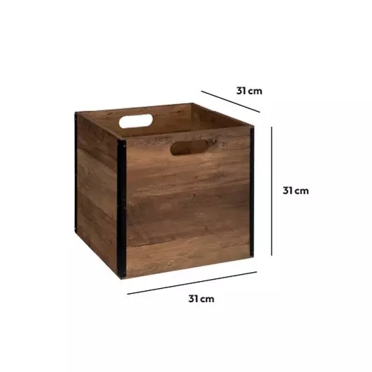 Eminza Boite De Rangement (31 X 31 X 31 Cm) Mano Bois Foncé