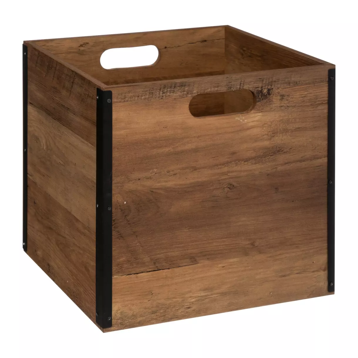 eminza Boite de rangement (31 x 31 x 31 cm) Mano Bois foncé