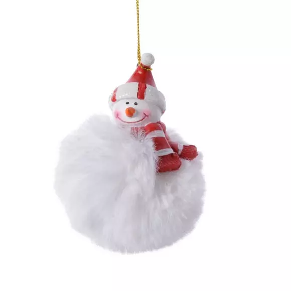 Eminza Bonhomme De Neige à Suspendre (H8 Cm) Doudou Blanc
