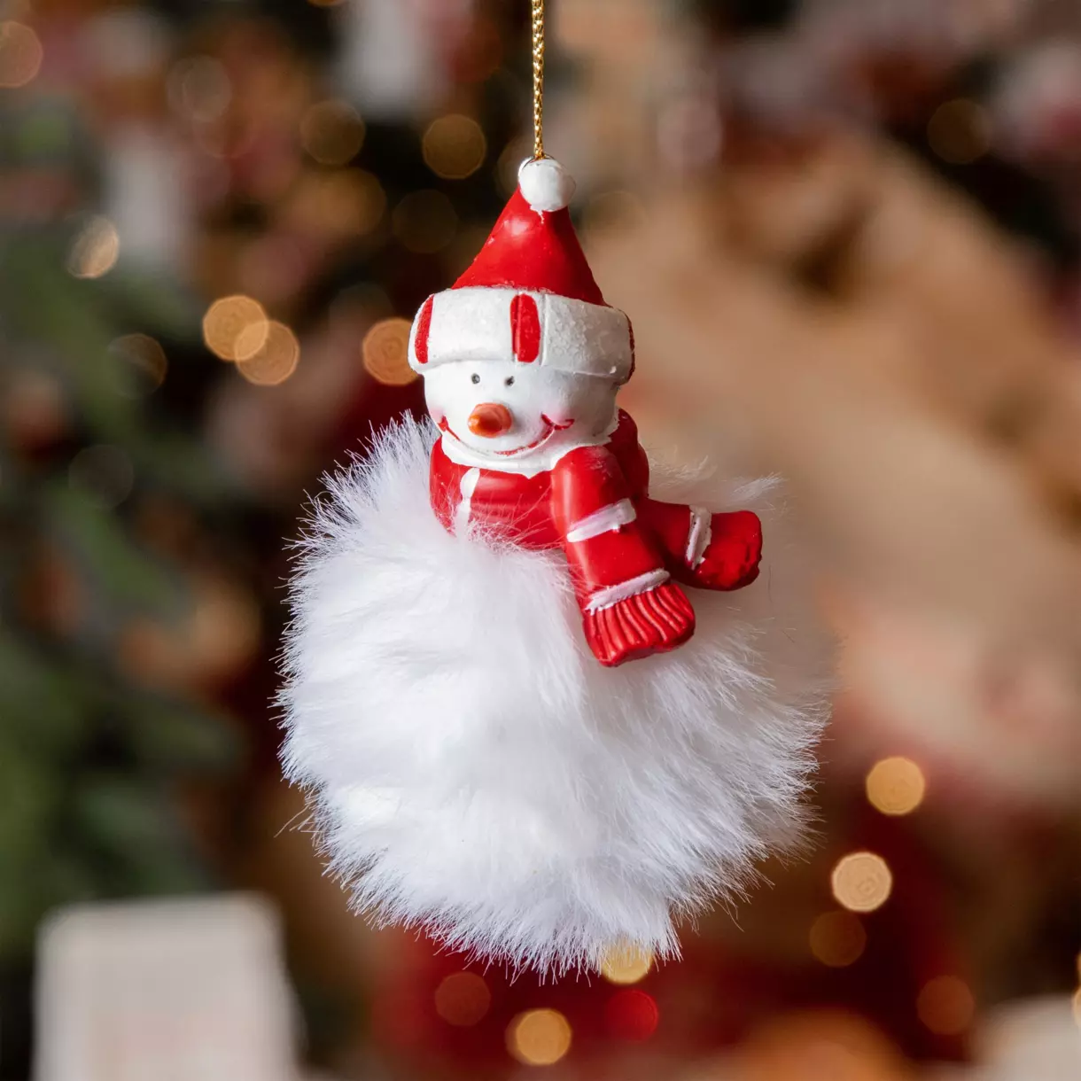 eminza Bonhomme de neige à suspendre (H8 cm) Doudou Blanc