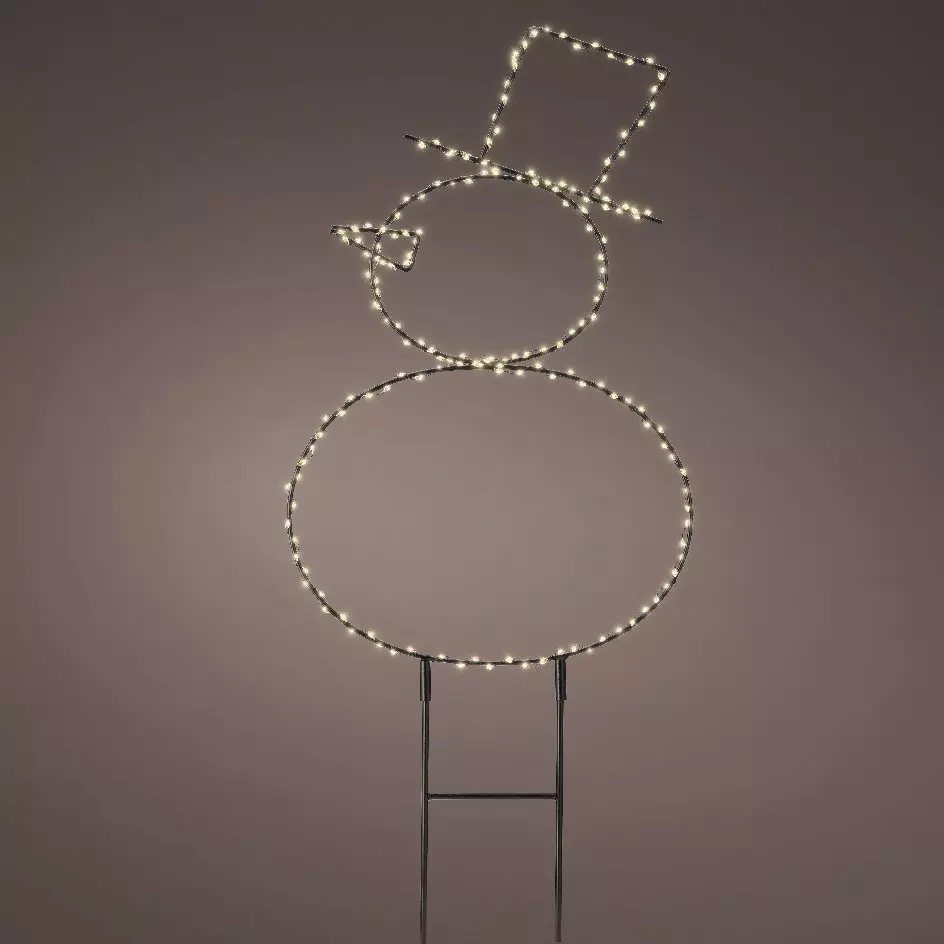 eminza Bonhomme de neige lumineux 180 LED (H47 cm) Blanc chaud