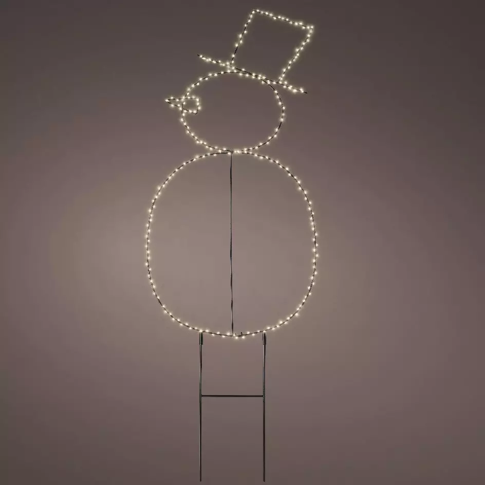 eminza Bonhomme de neige lumineux 250 LED (H77 cm) Freeze Blanc chaud