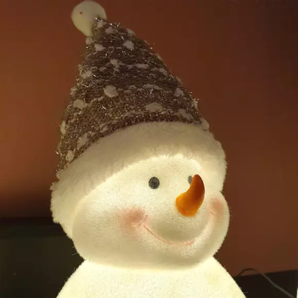 Eminza Bonhomme De Neige Lumineux à Piles 4 LED (H31 Cm ) Ennery Blanc Chaud