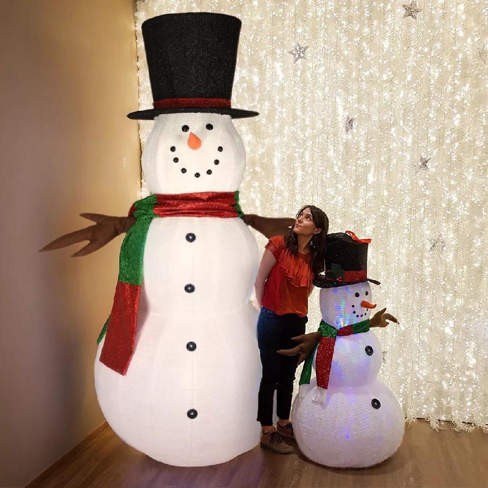 eminza Bonhomme de neige lumineux Géant LED (H295 cm) Snowman Multicolore