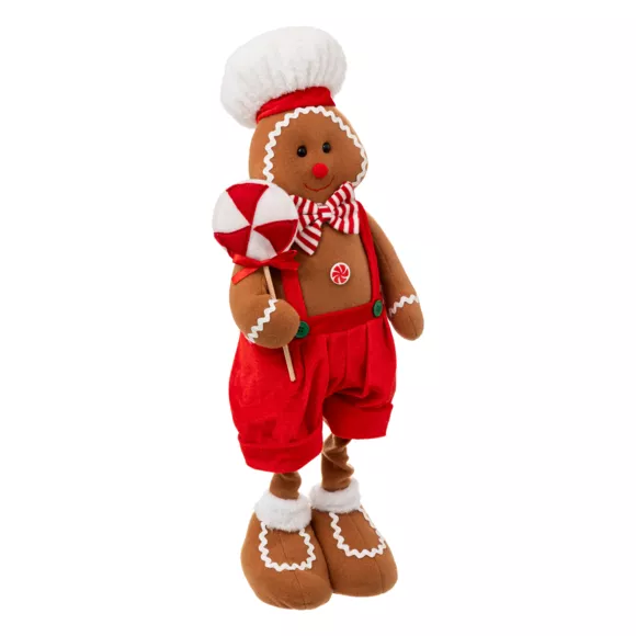 Eminza Bonhomme Pain D'épices (H85 Cm) Marcel Et Jambes Téléscopiques
